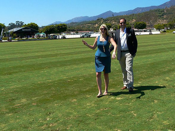 Jamie and Jason stomping divots