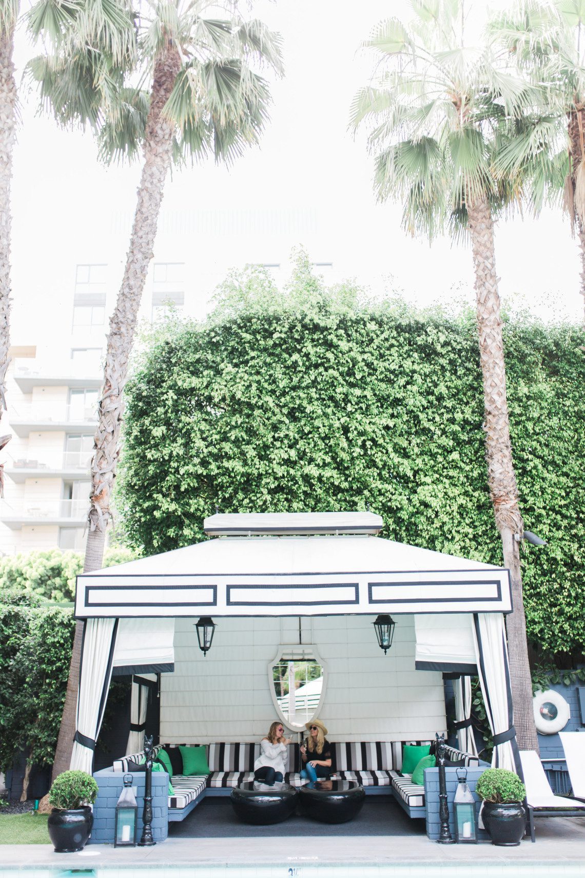 Poolside at the Viceroy Hotel in Santa Monica, a luxury boutique hotel by the ocean. 
