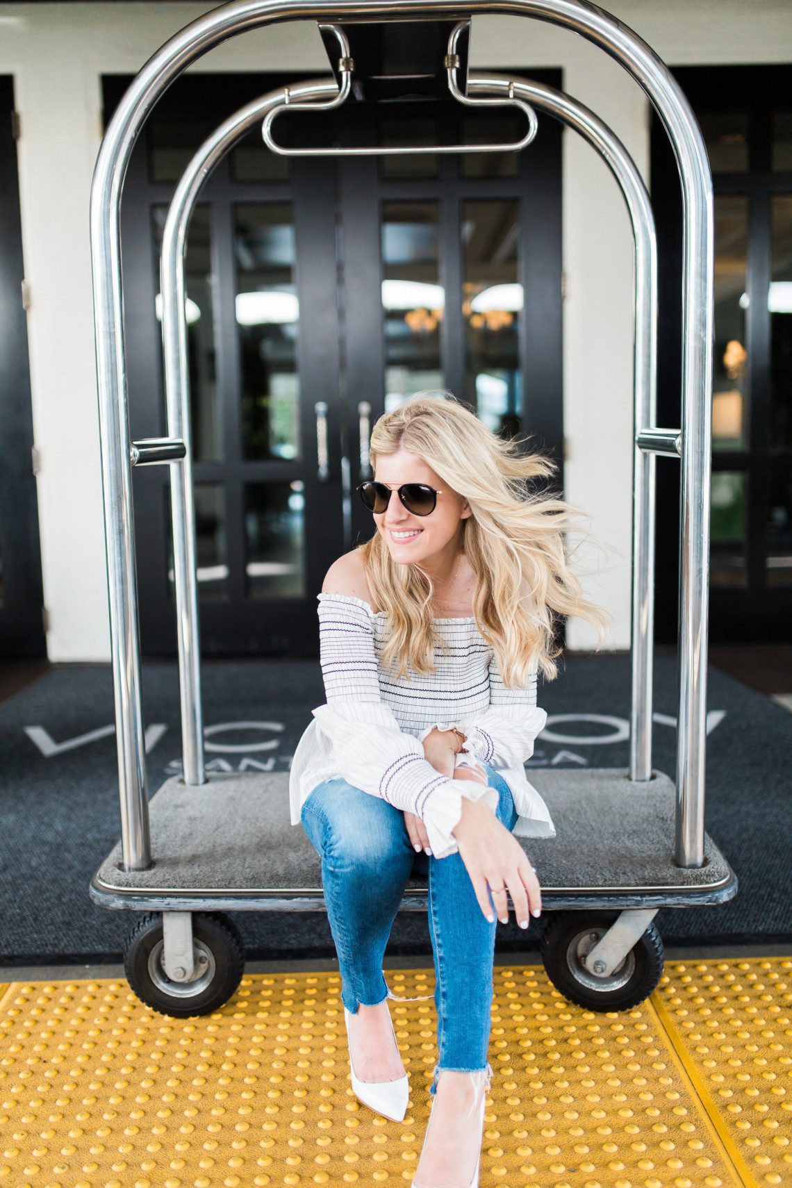 Poolside at the Viceroy Hotel in Santa Monica, a luxury boutique hotel by the ocean.