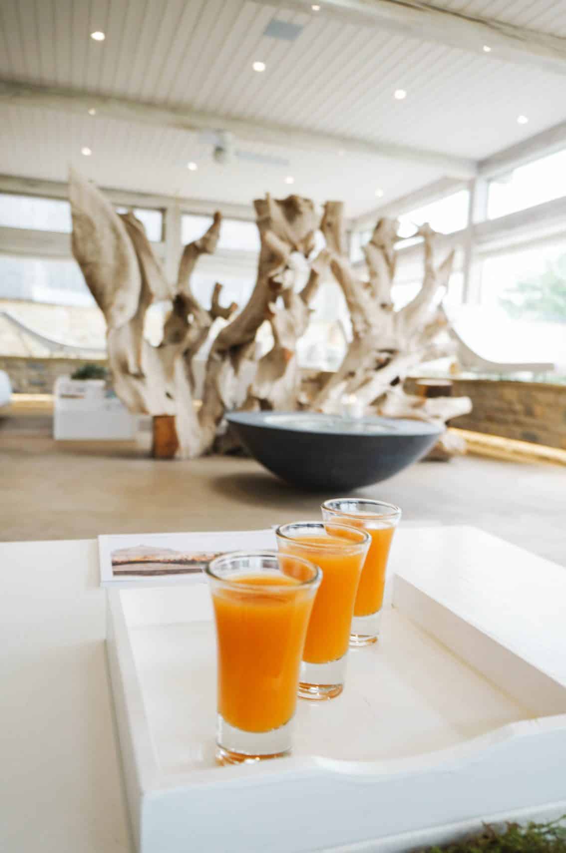 A look inside the Bamford Haybarn Spa at Daylesford Farm, a day spa in the middle of the Cotswolds in the English Countryside.